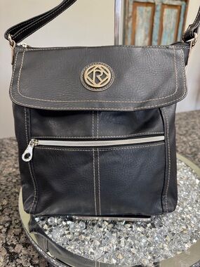 Relic Black Crossbody Messenger Bag with Silver Accents NWOT
